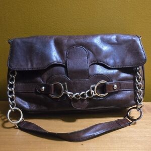 Prague Brown Leather Small Bag Chain Strap